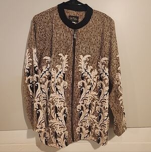 Bob Mackie Wearable Art Womens Zipup Blazer Size M